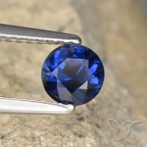 Zaffiro Blu navy naturale da 0.64 ct, Rotondo, VVS