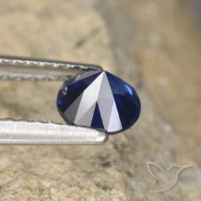 Zaffiro Blu navy naturale da 0.64 ct, Rotondo, VVS