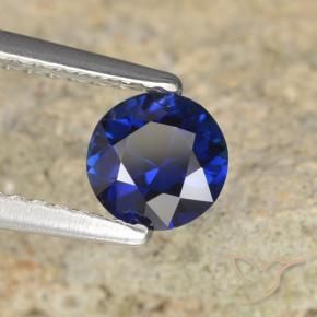 Zaffiro Blu scuro naturale da 0.68 ct, Rotondo, VVS-VS