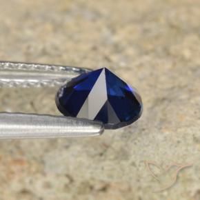 Zaffiro Blu scuro naturale da 0.68 ct, Rotondo, VVS-VS