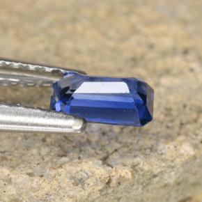 Zaffiro vero blu naturale da 0.41 ct, Taglio smeraldo, VVS-VS