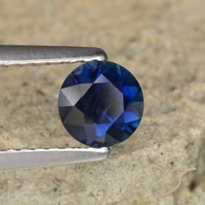 Zaffiro Azzurro crepuscolare naturale da 0.63 ct, Rotondo, VVS-VS