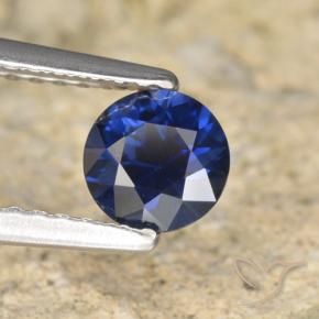 Zaffiro Blu scuro naturale da 0.66 ct, Rotondo, VVS-VS