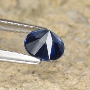 Zaffiro Blu scuro naturale da 0.66 ct, Rotondo, VVS-VS