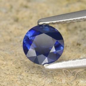 Zaffiro Blu scuro naturale da 0.57 ct, Rotondo, VS