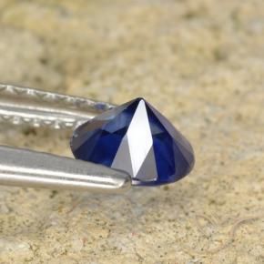 Zaffiro Blu scuro naturale da 0.57 ct, Rotondo, VS