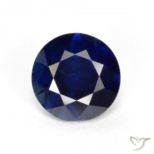 0.56ct Naturale Blu scuro Zaffiro, Rotondo, VS