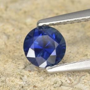 Zaffiro Azzurro crepuscolare naturale da 0.60 ct, Rotondo, VS