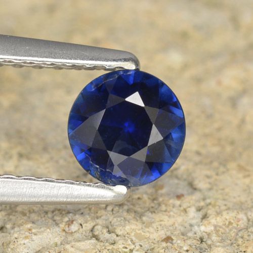 0.56ct Naturale Blu navy Zaffiro, Rotondo, VS