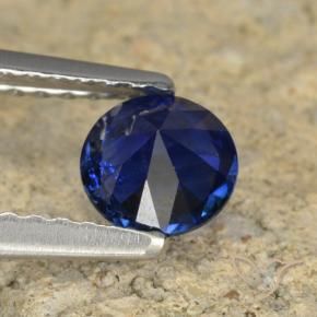 Zaffiro Blu scuro naturale da 0.60 ct, Rotondo, VS