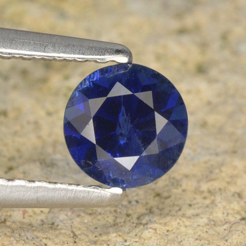 0.60ct Naturale Blu navy Zaffiro, Rotondo, VS