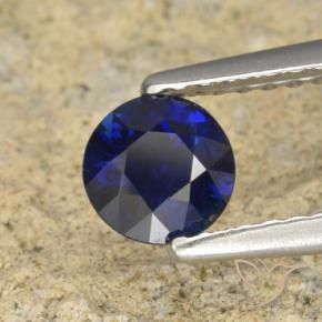 Zaffiro Blu scuro naturale da 0.60 ct, Rotondo, VS