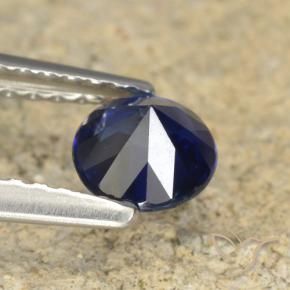 Zaffiro Blu scuro naturale da 0.60 ct, Rotondo, VS