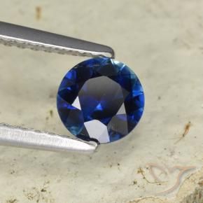 Zaffiro Blu scuro naturale da 0.70 ct, Rotondo, VVS-VS