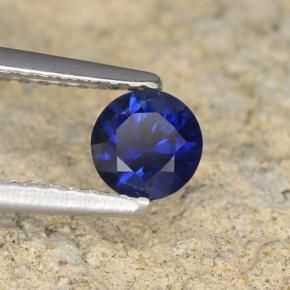 Zaffiro Blu scuro naturale da 0.57 ct, Rotondo, VVS-VS