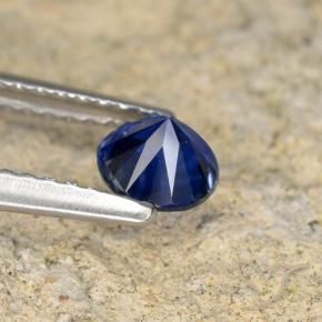 Zaffiro Blu scuro naturale da 0.57 ct, Rotondo, VVS-VS