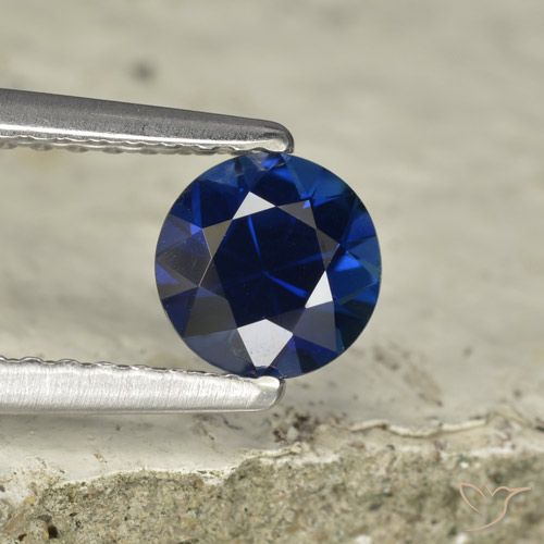 Zaffiro Azzurro crepuscolare naturale da 0.73 ct, Rotondo, VVS-VS