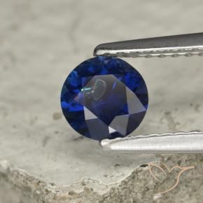 Zaffiro Blu scuro naturale da 0.73 ct, Rotondo, VS