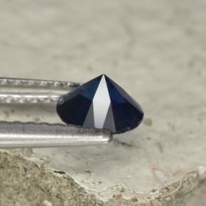 Zaffiro Blu scuro naturale da 0.73 ct, Rotondo, VS