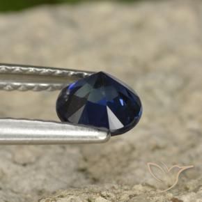 Zaffiro Blu scuro naturale da 0.71 ct, Rotondo, VVS