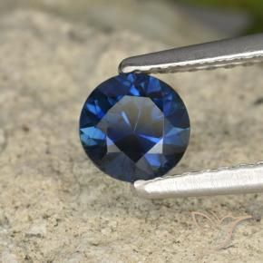 Zaffiro Blu scuro naturale da 0.62 ct, Rotondo, VVS