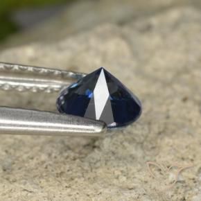 Zaffiro Blu scuro naturale da 0.62 ct, Rotondo, VVS