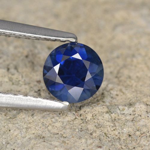 0.69ct Naturale Blu navy Zaffiro, Rotondo, VS
