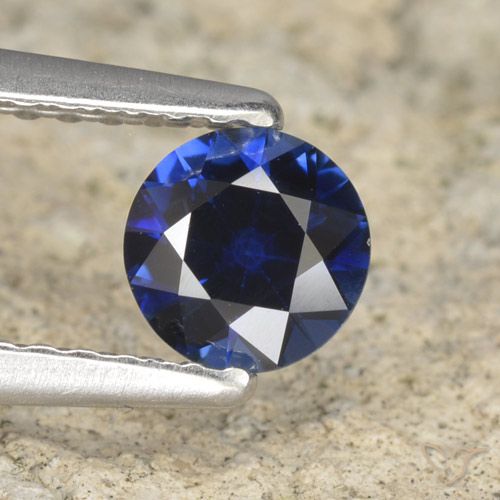 0.52ct Naturale Blu navy Zaffiro, Rotondo, VVS