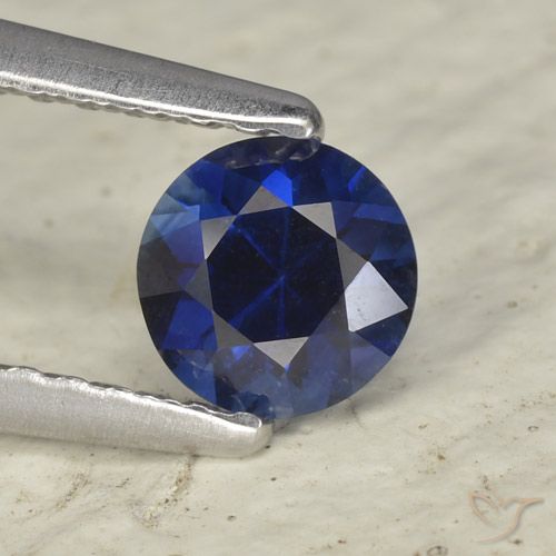 Zaffiro Blu scuro naturale da 0.53 ct, Taglio rotondo, VVS