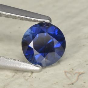 Zaffiro Blu scuro naturale da 0.53 ct, Taglio rotondo, VVS