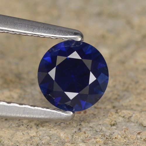 Zaffiro Blu navy naturale da 0.56 ct, Rotondo, VVS-VS