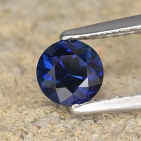 Zaffiro Blu scuro naturale da 0.60 ct, Rotondo, VVS-VS