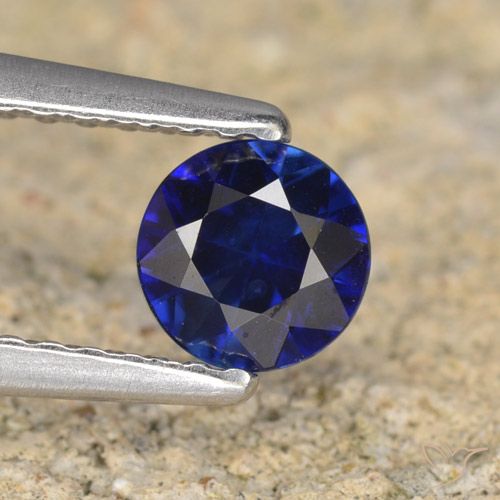 0.50ct Naturale Azzurro crepuscolare Zaffiro, Rotondo, VVS-VS