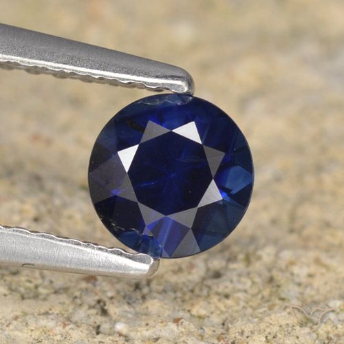 0.62ct Naturale Blu scuro Zaffiro, Rotondo, VVS-VS