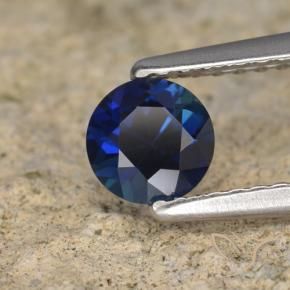 Zaffiro Blu scuro naturale da 0.58 ct, Rotondo, VVS