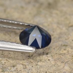 Zaffiro Blu scuro naturale da 0.58 ct, Rotondo, VVS