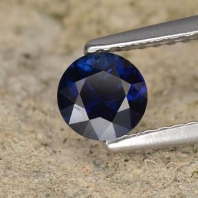 Zaffiro Blu scuro naturale da 0.56 ct, Rotondo, VVS