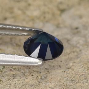 Zaffiro Blu scuro naturale da 0.56 ct, Rotondo, VVS