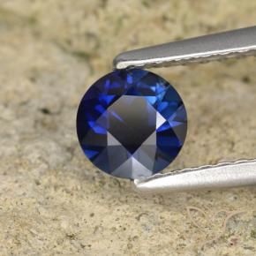 Zaffiro Blu scuro naturale da 0.62 ct, Rotondo, VVS