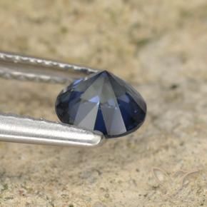 Zaffiro Blu scuro naturale da 0.62 ct, Rotondo, VVS