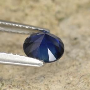 Zaffiro Blu scuro naturale da 0.59 ct, Rotondo, VVS