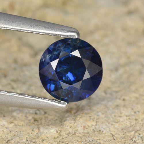 0.62ct Naturale Blu navy Zaffiro, Rotondo, VS-SI