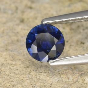 Zaffiro Blu scuro naturale da 0.57 ct, Rotondo, VS