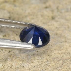Zaffiro Blu scuro naturale da 0.57 ct, Rotondo, VS