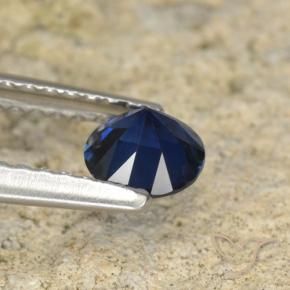 Zaffiro Blu scuro naturale da 0.51 ct, Rotondo, VVS