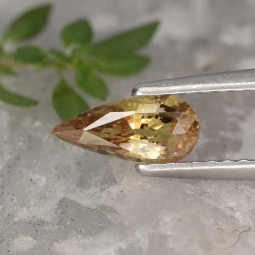 0.72ct Naturale Light Earth Orange Zaffiro, Forma a pera, VS