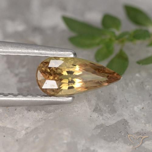 Zaffiro Light Earth Orange naturale da 0.72 ct, Forma a pera, VS