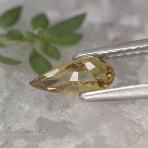 Zaffiro Light Earth Orange naturale da 0.72 ct, Forma a pera, VS