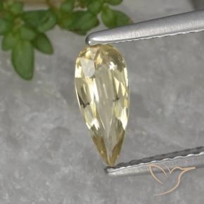 Zaffiro Color crema naturale da 0.61 ct, Forma a pera, VVS-VS
