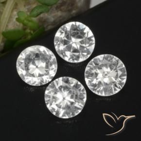 Gemme di Zaffiro Bianco naturale da 1.48 ct, Rotondo, VS